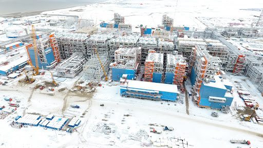 Yamal LNG site in winter, Russia